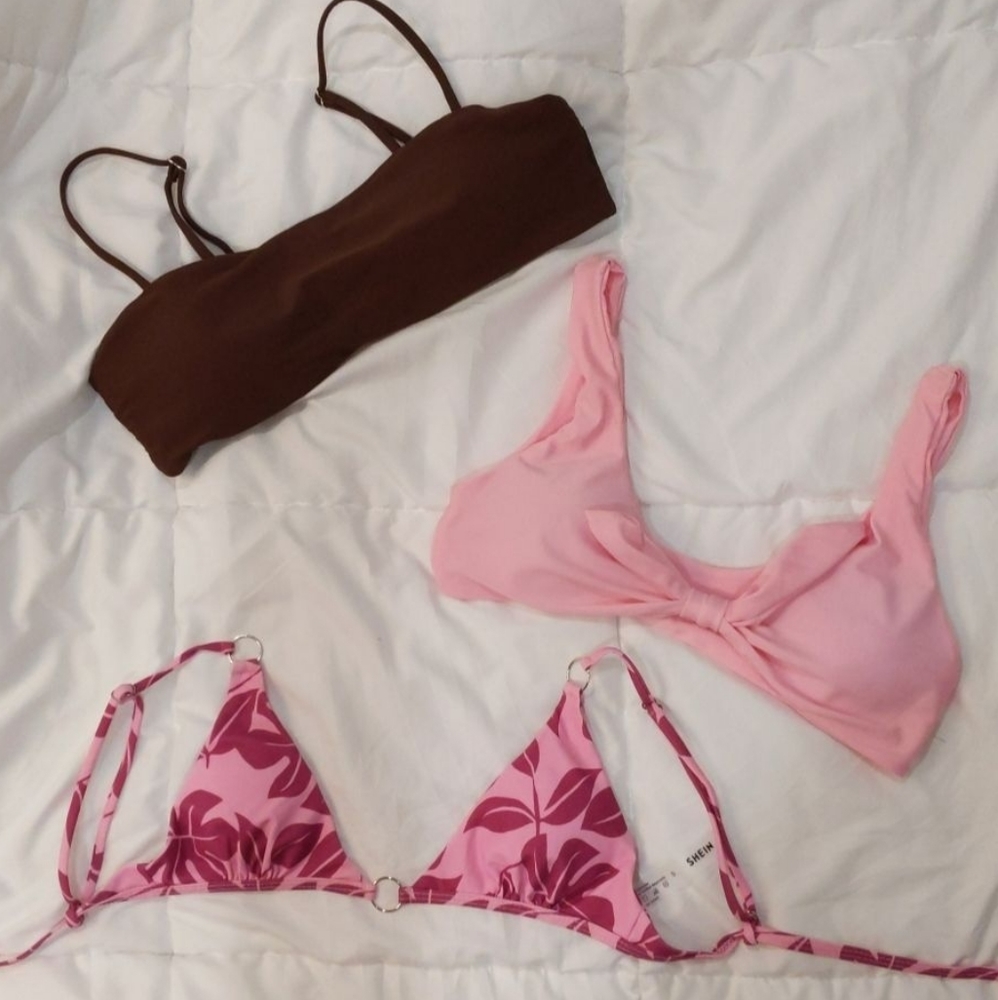 COPY - 2 BIKINI TOP BUNDLE (PINK LEAF PRINT SOLD)